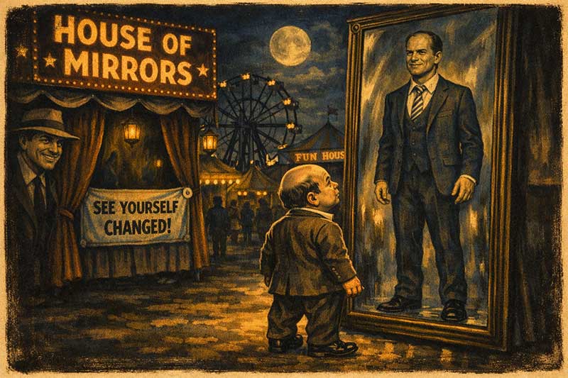 Il nano di Ray Bradbury nella casa degli specchi al luna park
